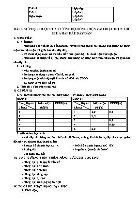 Giáo án Vật lý 9 học kỳ 1 theo định hướng phát triển năng lực phương pháp mới